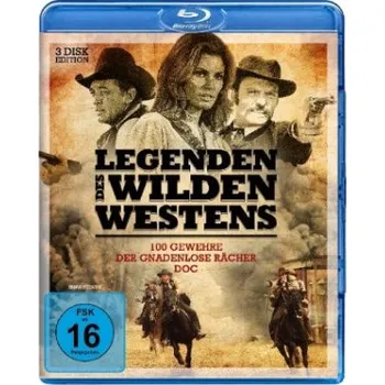 Blu-ray film Legenden des Wilden Westens, 3 Blu-ray: 100 Gewehre, Der gnadenlose Rächer, Doc – Jim Brown,Raquel Welch,Burt Reynolds,Robert Mitchum,Angie Dickinson,Robert Walker (DE)