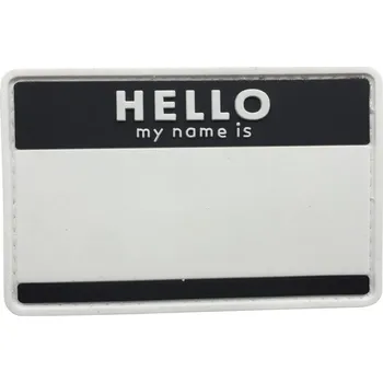 Nášivka WARAGOD nášivka Hello My Name is PVC Patch Black