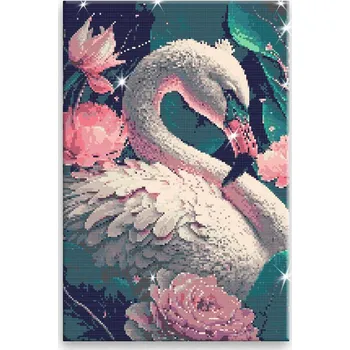 Diamantové malování Diamantové malování - Krásná labuť - 40x60 cm, plátno vypnuté na rám - CZ výroba
