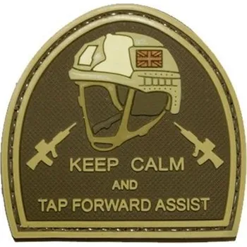Nášivka WARAGOD Nášivka 3D Keep Calm and Tap Forward Assist Carved coyote 5cm