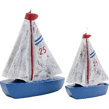 Svíčka Svíčka PLACHETNICE, modro-bílo-červená, 14 x 16 x 6 cm|Ego Dekor