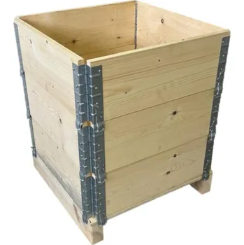 Vyvýšený záhon Benco Vyvýšený záhon na balkon dřevěný 80 x 80 x 20 cm - 3 patra, smrkové dřevo