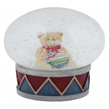 Bytová dekorace Ego Dekor sněžítko s medvídkem Christmas modrá 9x11x9cm