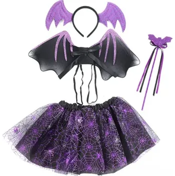 Karnevalový kostým Kostým na Halloween nebo Čarodějnice vel.3-8 let fialový