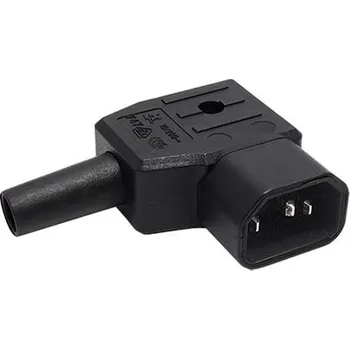 Elektronická součástka BACHMANN Konektor síťový IEC320 C14 samec, 250V/10A, lomený, na kabel, černý (915.172) - 19.07.1648