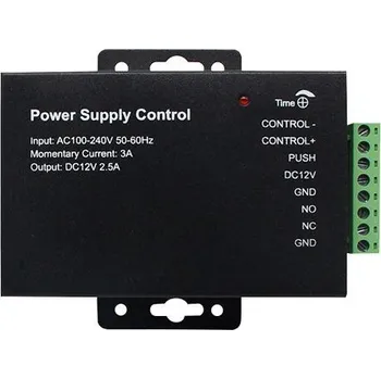 spínaný zdroj Napájecí zdroj 12V DC 5A NC/NO se spínáním a nastavitelným časem sepnutí, 115x90mm