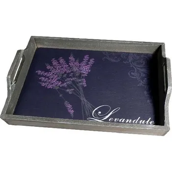 Stolování Tác s břidlicí s potiskem levandule|Ego Dekor