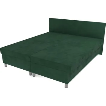 Postel Dvoupostel tmavě zelená 200 × 180 cm na nohách
