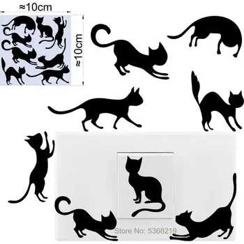 Samolepící dekorace Samolepka na vypínač | samolepka na zeď kočka - kočky 2