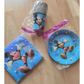Party nádobí Kelímky, talířky, ubrousky Mickey Mouse modré 24ks