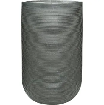Květináč Cody high Dark Grey (horiz. ridg.) M - Ø 35 cm / V 55 cm