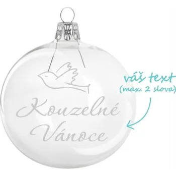 Vánoční ozdoba Pískovaná baňka Kouzelné Vánoce 8 cm