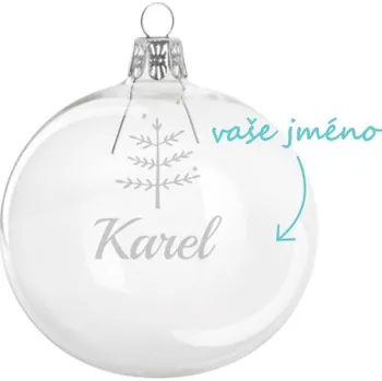 Pískovaná baňka Stromeček se jménem 8 cm