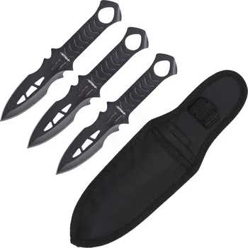 Lukostřelecký terč Haller 3 černé vrhací nože Leon s koženým pouzdrem