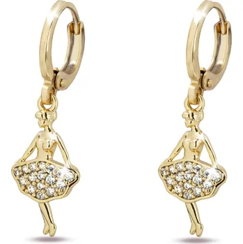 Náušnice biju Zlacené náušnice baletka se zirkony 1003036