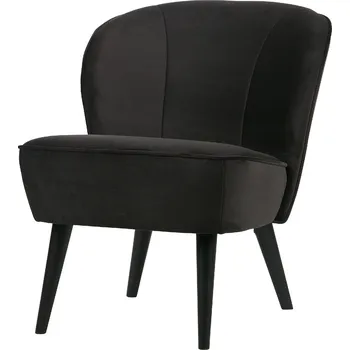 Křeslo WOOOD Sametové křeslo SARA antracit