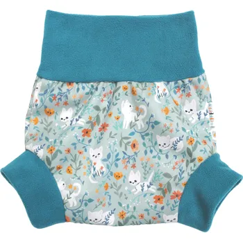 Plenkové kalhoty Breberky Natahovací svrchní kalhotky PUL - Kočičí zahrádka VELIKOST: XL (12-18kg)