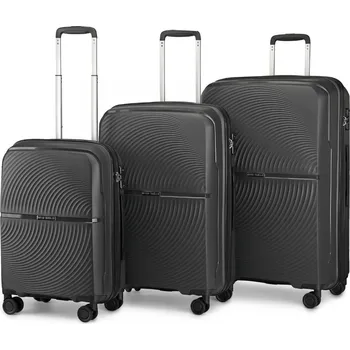 KONO travel set kufrů polypropylén - 40L, 68L, 97L - černý K2393L-BK-20/24/28
