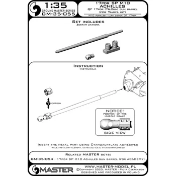 Plastikový model Master 1/35 17pdr SP M10 'Achilles' 76,2mm gun bar. (TAM)