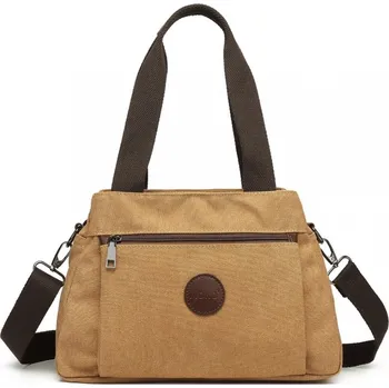 Dámská plátěná multifunkční crossbody taška KONO Saviora - hnědá