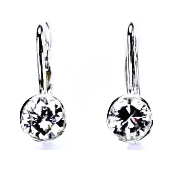 Náušnice Stříbrné náušnice čiré zirkony - NK1052 (Stříbrné náušnice se zirkony)