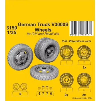 Plastikový model CMK 1/35 German Truck V3000S Wheels (ICM/REV)