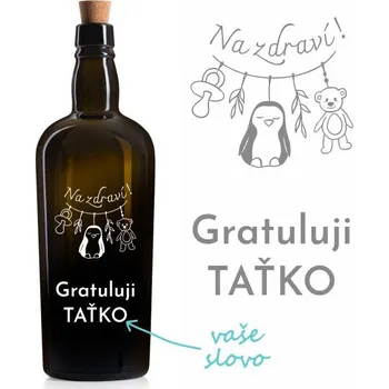 Pískovaná láhev DOUGLAS Gratulace 0,7 l