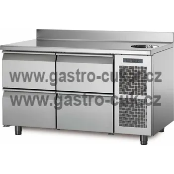 Coldline Chladící stůl TA13/4MS s deskou, dřezem a zadním lemem