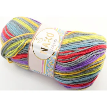 Příze Příze Lolipop - šedo červeno žluto zelená 81959
