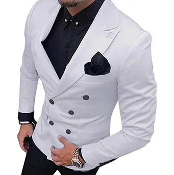 Luxusní pánské dvouřadé sako Barva: Bílá, Velikost: M