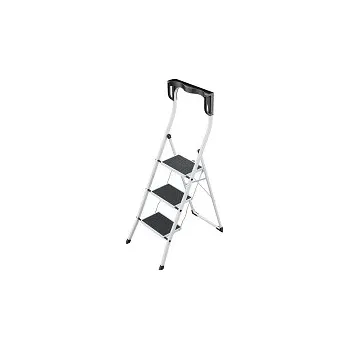 Schůdek Hailo HAILO K75 ComfortLine - bílé, 3-stupńové - ocelové skládací schůdky - 4343-300