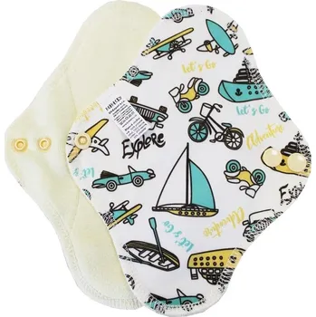 Menstruační vložka Breberky Slipová vložka (PUL) - Na cestách, sv. žlutý velur (kojenecký plyš)