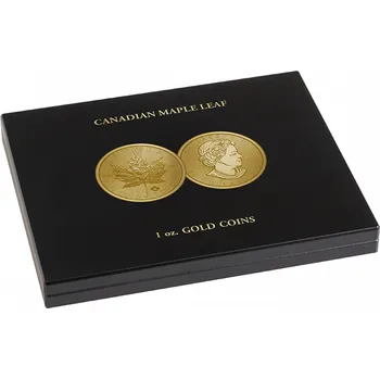 Obal pro sběratelský předmět Leuchtturm Kazeta pro 30 zlatých investičních mincí 1 Oz - různé motivy Motiv kazety: Maple Leaf