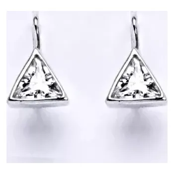 Náušnice Stříbrné náušnice čirý zirkon - NK1038 (Stříbrné náušnice se zirkony 6x6 mm)