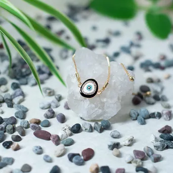 Náramek Elegantní náramek Evil Eye Enise - zlatý s černým Nazarem