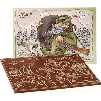 Čokoláda Čokoládovna Troubelice Velká čokoláda s reliéfem MYSLIVEC, 120g Varianta: hořká 75%