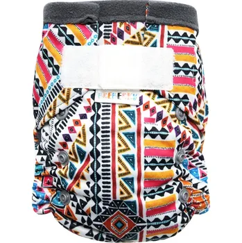 Plenkové kalhoty Breberky Kapsová plenka (S), bez křidélek - Indiánské ornamenty SZ