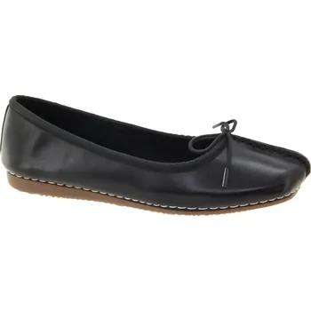 Dámská obuv CLARKS Dámské černé kožené baleríny 20352929-BLACK-245 Velikost 39
