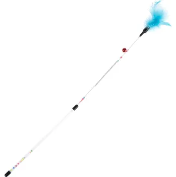 Hračka pro kočku TIAKI Škádlítko pro kočky s peřím modré