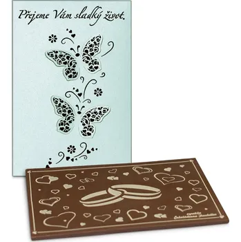 Čokoláda Čokoládovna Troubelice Čokoláda SVATBA - perleť mentolová motýlci, 120g Varianta: mléčná 51%