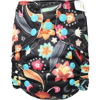 Plenkové kalhoty Breberky BIO Bambusová kapsová plenka (S) - Noční květy PAT