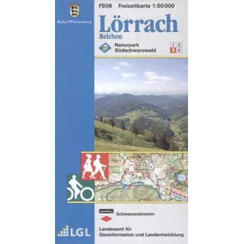 Topographische Freizeitkarte Baden-Württemberg Lörrach, Belchen