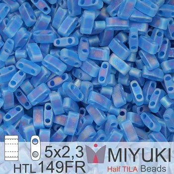 Korálek Korálky Miyuki Half Tila. Barva Matte Transparent Capri Blue AB HTL 149FR. Balení 3g