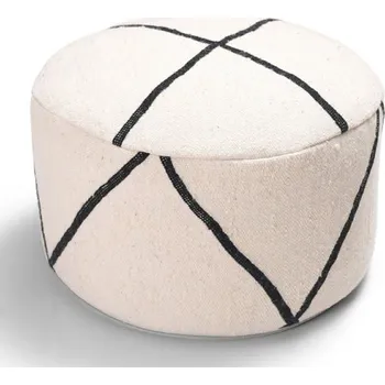 Taburet Krásy Orientu Skandinávský taburet z ovčí vlny Stripe Wool - oválný