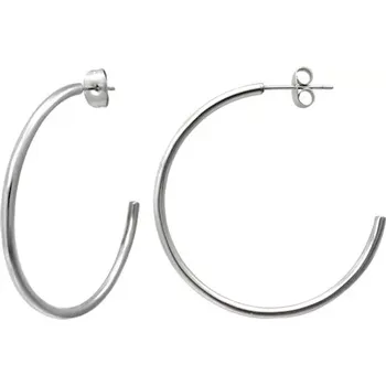 Náušnice Náušnice z oceli 316L stříbrné barvy - klasické kruhy, 40 mm