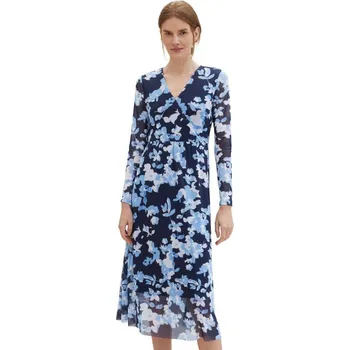 Dámské šaty TOM TAILOR VZOROVANÉ ŠATY-MODRÉ 40