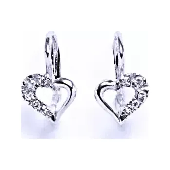 Náušnice Stříbrné náušnice srdíčko čirý zirkon - NK1321 (Stříbrné srdíčko se zirkony)