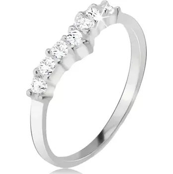 Prsten Prsten stříbro 925, čirá zirkonová špice, hladká ramena - Velikost: 49