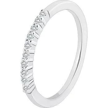 Prsten Prsten ze stříbra 925 - třpytivá linie transparentních zirkonů, úzká ramena - Velikost: 52