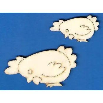 Překližka Výřez z překližky, Z131/4, ZOBAJÍCÍ SLEPIČKA-malá, 4x2,2cm, 1ks